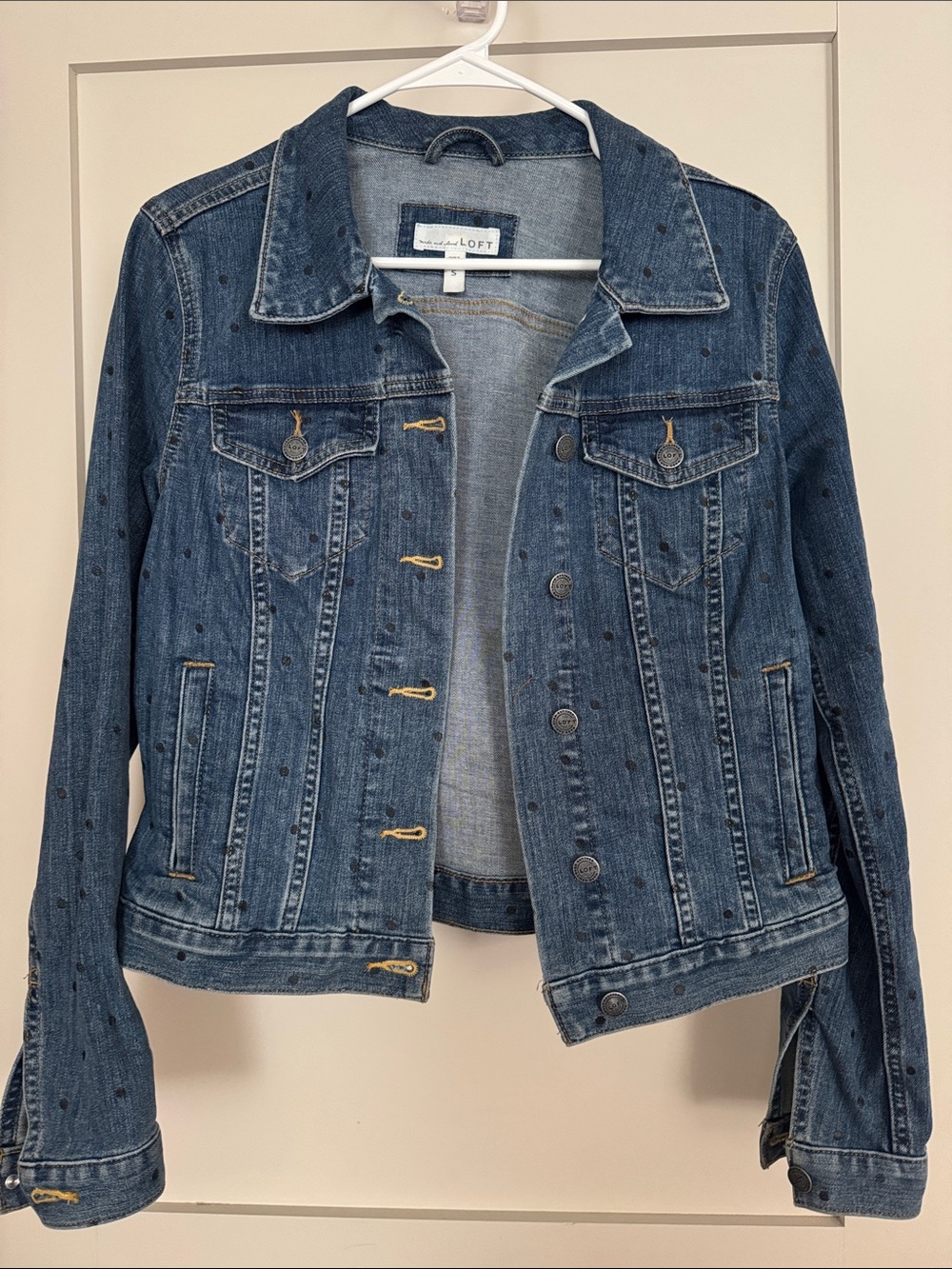 LOFT Polka Dot Denim Jacket